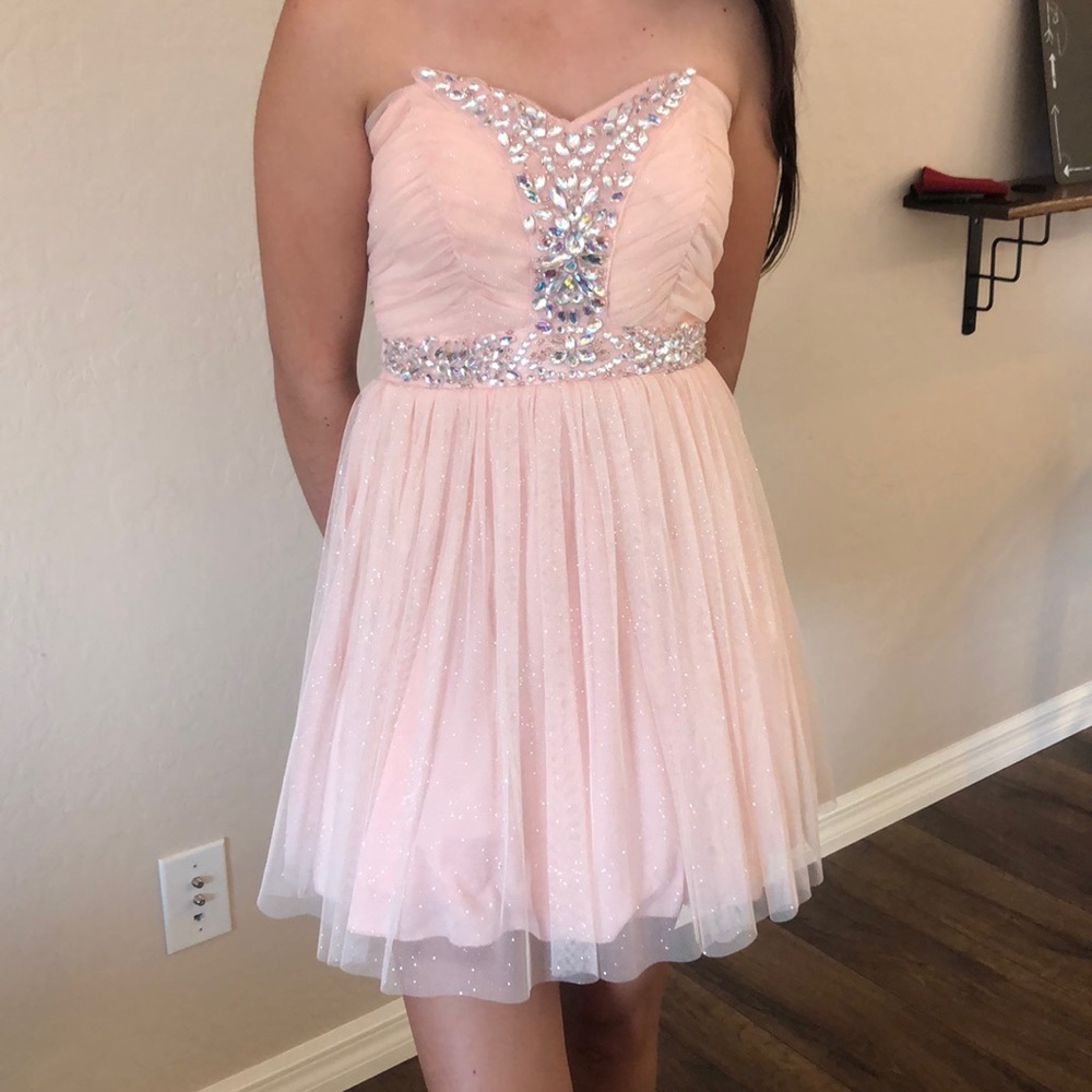 Strapless Homecoming/Prom Beaded Short Dress